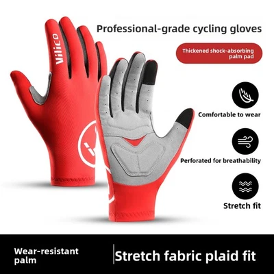 New Cycling Gloves Thin Durable Full-Finger Windproof Touchscreen Mountain Bike - image 1 of 4