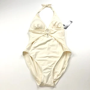Carmen Marc Valvo NEW 14 One Piece Swimsuit Nylon Spandex Ivory $130 - Picture 1 of 13