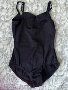 Capezio ballet dance leotard Black Kids One Piece strappy CHILD MED new - Picture 1 of 7