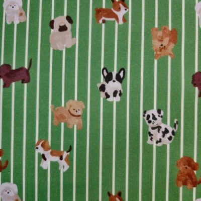 Baby Puppies Beagle Poodle Dog Patterned Fabric made in Korea by the Yard - Image 1 of 4