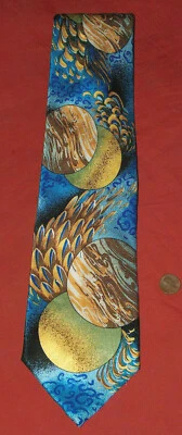 Corbata cuello cachemir Enrico Capucci Roma Nueva York 100 % seda colorida 55" X 3,75" Foto 1 de 4