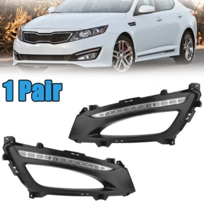LH&RH  DRL Daytime Running LED Light Fog Lamp Cover For Kia Optima K5 2011-2013 - Image 1 of 4