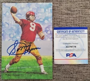 Sonny Jurgensen Firmado AUTO Línea de Objetivo Arte GLAC PSA Autenticado - Imagen 1 de 3