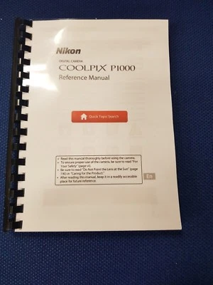 FOTOCAMERA NIKON COOLPIX P1000 MANUALE DI ISTRUZIONI STAMPATO GUIDA UTENTE 244 PAGINE A5
