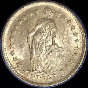 Switzerland 1951, 1/2 franc, old silver world coin - BU #2051 - Picture 1 of 2