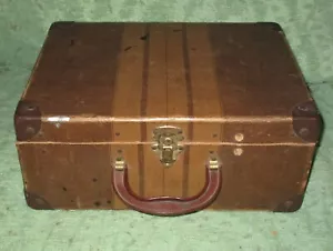 Vintage Stripe TWEED SALESMAN SUITCASE Foster Clothes Chicago Advertising Sample - Picture 1 of 8