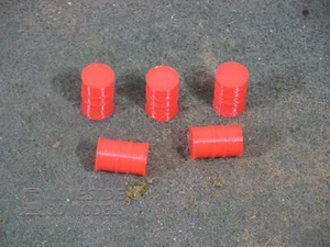 5 x 1:48 Scale O Gauge 200L Oil Barrels (LS3008) 3D Printed Model RED - Picture 1 of 4