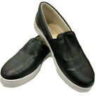 TOPSHOP Black Faux Leather Embossed Snakeskin Slip On Flats Shoes sz US 37 UK 4