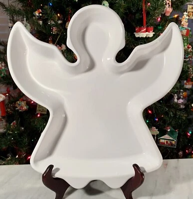 Retired St Nicholas Square FIGURAL ANGEL 1.75”T Serving Dish: Hors-d’ourvres - Image 1 of 4