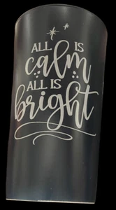 ceramic travel mug with lid All is Calm all is bright blue by design pac 6” X 4” - Picture 1 of 7