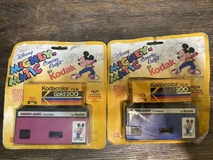 2 Disney Mickey-Matic 110 Kodak Kamera 80er 90er Memorabilia ungeöffnet versiegelt Maus - Bild 1 von 17