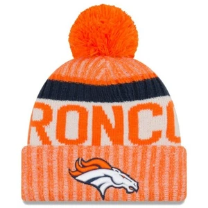 Denver Broncos Orange New Era Sideline Official Sport Knit Hat w/pom - Picture 1 of 2