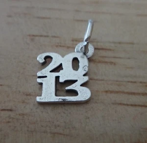 Sterling Silver 13x11mm Graduation Birth Anniversary Year for 2013 Charm - Picture 1 of 1