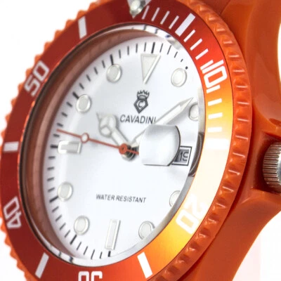 Cavadini Summer Men's Watch Orange Rotatable Bezel 45Mm Diver Style CV-111 - Image 1 of 4