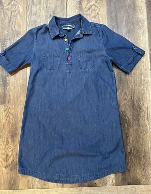 KAREN SCOTT синий джинсовой ткани Jean хлопок коротким рукавом рубашка платье женщин размер PM - Изображение 1 из 3