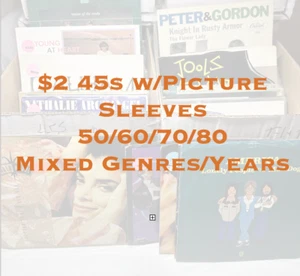 $2 45s w/Picture Sleeves - Mixed Genres & Years VG - NM Flat $5.00 Ship V2 - Foto 1 di 135