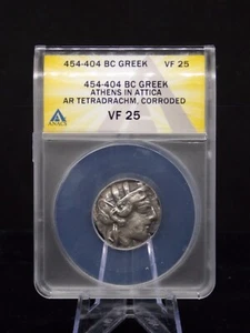 GREEK 454-404 BC ATHENS IN ATTICA TETRADRACHM AR ANACS VF 25 A112 - Imagen 1 de 2