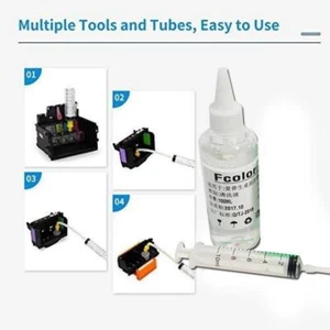 100ml Unblock Print Head Nozzle fit Epson Printer Cleaning Kit Cleaner Flush-kit - Picture 1 of 12