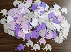 Purple Elephant Confetti, Birthday Decor, Baby Shower Confetti, Elephant Paper