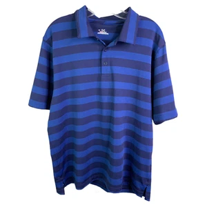 Under Armour Men's Polo Shirt Golf Wicking Blue Striped Heatgear Short Sleeves L - Picture 1 of 7