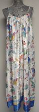 Vtg Mary McFadden Colorful Print Satin Slip Dress~Size M~USA Maxi Midi