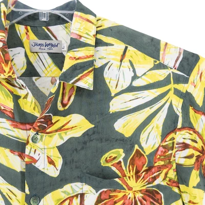 Camisa Jams World Para Hombres L Hawaiana Abotonada Kawai’iki Hawaii Piña De Colección Foto 1 de 4