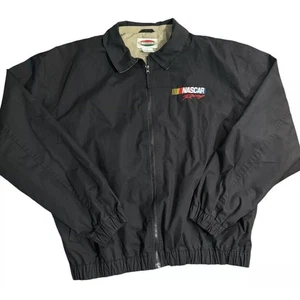 The Thread Mill Climate Wear Black Nascar Hooded Windbreaker Jacket XL - Bild 1 von 5