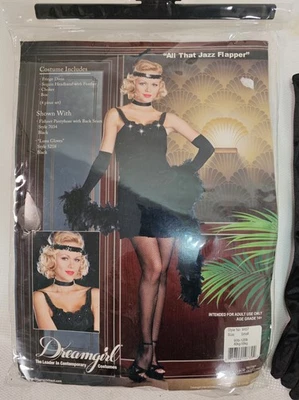 Dreamgirl All That Jazz Flapper Disfraz Rugiente Años 20 Vestido Boa Guantes Halloween S Foto 1 de 4