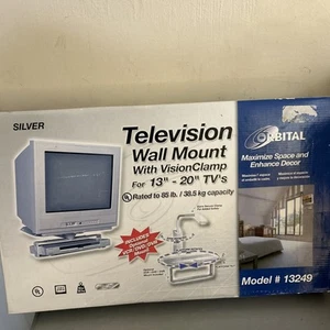 Orbital 13”-20” TV Wall Mount w/VisionClamp w/VCR/DVD Mount Silver 85lbs #13249 - Picture 1 of 11