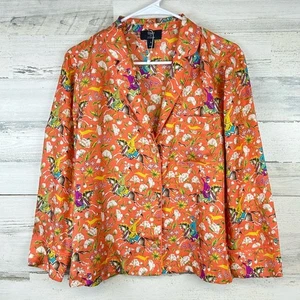 Drake's for J.Crew Collection Silk Top Blouse Sweet Orange Cavalier Women's 8 - Picture 1 of 10