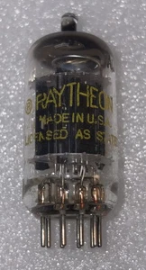 Raytheon 12AU7A Black Plate O-Getter Vacuum Tube TV7 Tested NOS - Picture 1 of 3