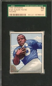 1950 Bowman Claude Young Rookie #123 SGC 5.5 NEW YORK YANKS - Picture 1 of 2