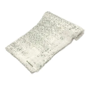 Auth JIL SANDER - White Green Cotton Scarf - Picture 1 of 6
