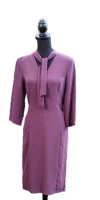 Vestido Amanda Uprichard New York Talla M Púrpura Ciruela Cuello en V Corbata Funda Midi 8 10 Foto 1 de 3