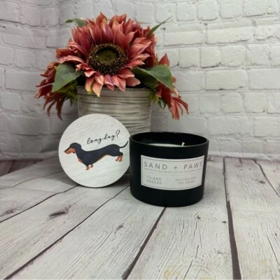 Nuevo con etiquetas arena + patas Black Candle Island Breeze Dachshund Doxie Weenie perro Foto 1 de 4