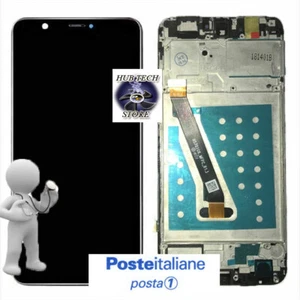 DISPLAY LCD VETRO HUAWEI P SMART FIG-LX1 LX2 LX3 ENJOY 7S + FRAME COMPLETO NERO - Imagen 1 de 1