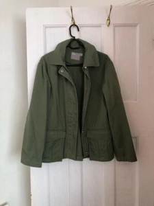 Ladies khaki 100% Cotton Stud Closure Jacket Size UK8 EUR36 Pre-Owned by ASOS - Picture 1 of 10