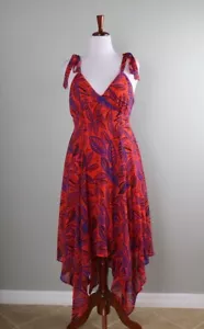 ALEXIS X Target NWT Smocked Floral Leaf Print Clip Dot Bow Dress Size Large - Picture 1 of 6