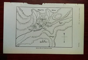1901 Sketch Map of Forestdale Ruins Apache Fort Mogollon Mesa - Picture 1 of 1