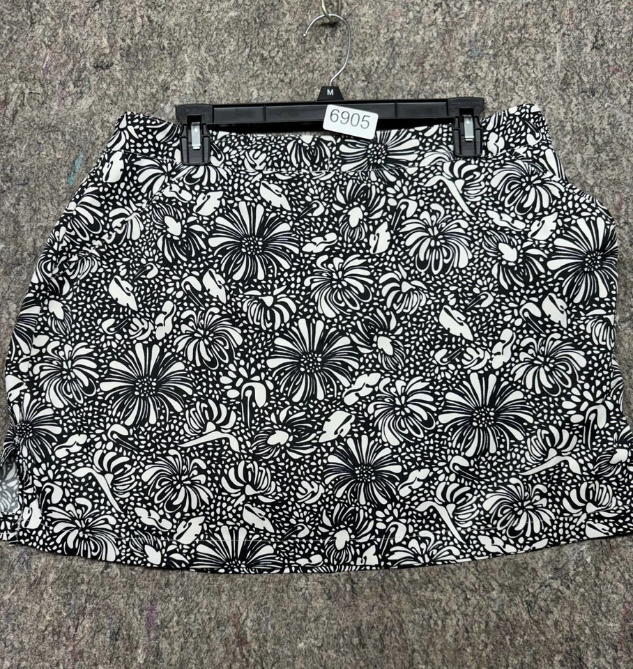 Falda corta de golf Coral Bay para mujer negra blanca floral cremallera lateral talla 16P Foto 1 de 4