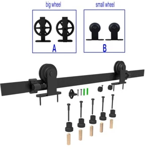 4~20FT Sliding Barn Door Hardware Kit for Single/Double/Bypass Big/Mini T Roller - Picture 1 of 22