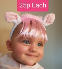 48 PONY EARS HEADBAND & HAIR EXTENSION DRESS UP WHOLESALE KIDS PARTY ☆ 25P EACH