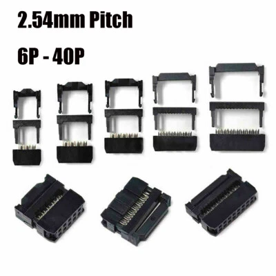 IDC Cable Mounting Plug Socket Connector 2.54mm Pitch Ribbon Cable 6 to 40 Ways - Image 1 of 4