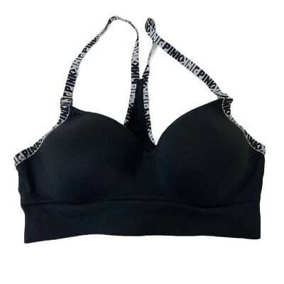 粉色无线浅衬里胸罩黑色和白色 - 中号 — 第 1/4 张图片