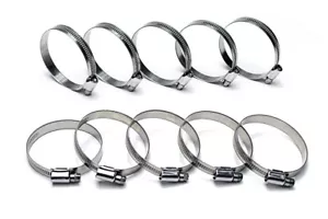 HPS Stainless Steel Embossed Hose Clamps SAE 20 10pc 1-1/4" - 1-3/4" (32mm-45mm) - Picture 1 of 3