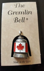 Canadian Flag Motorcycle Guardian Angel Good Luck Canada Gremlin Bell - Bild 1 von 3