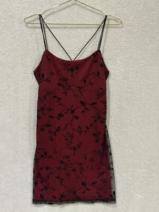 Byer Too! Babydoll Mini Dress Jr Large Black Red Fairygoth Whimsigoth Sheer Y2K - Picture 1 of 10