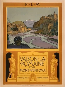 LEO LELEE FRANZÖSISCHE EISENBAHN POSTER UM 1920 VAISON LA ROMAINE ET MONT VENTOUX SELTEN - Bild 1 von 1
