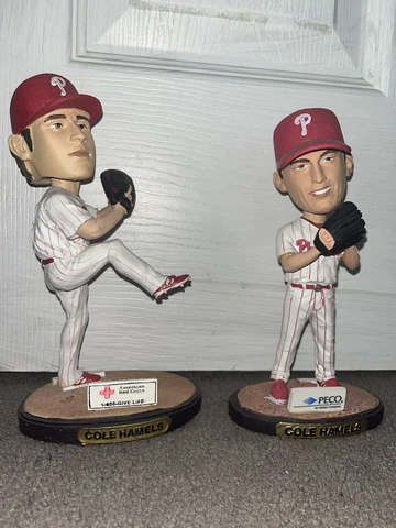 Philadelphia phillies Bobble Figurine SGA  cole hamels x2 no boxes Cover