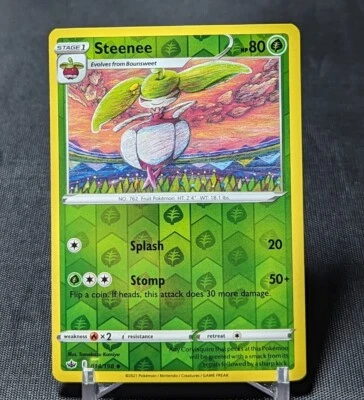 Steenee Uncommon Reverse Holo Grass 2021 Pokemon TCG Chilling Reign 014/198 - Image 1 of 2